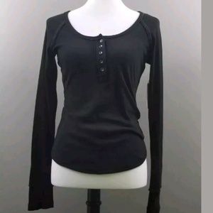 NWT Free People Sugar Spice Scoop Neck Henley Tee